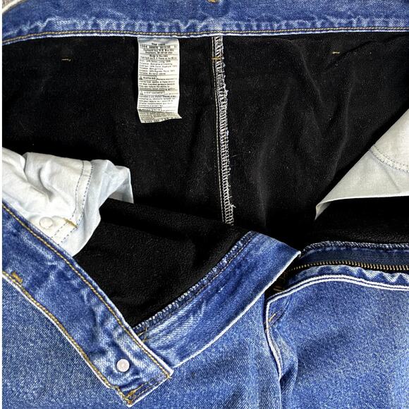 Carhartt Vintage Fleece Lined Jeans 38X32 Blue Faded Relaxed Straight USA Made - Picture 4 of 13